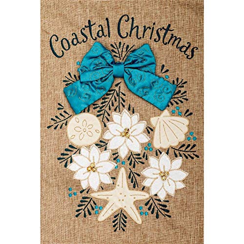 Evergreen Coastal Christmas Garden Flag