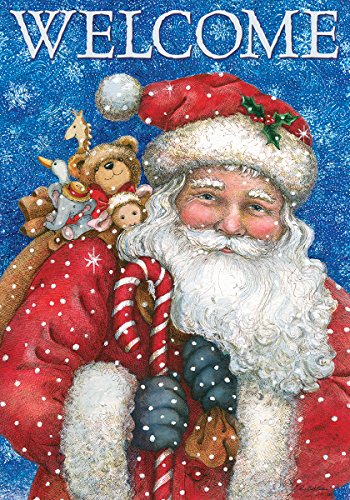 Evergreen Welcome Santa's Gifts Christmas Garden Flag