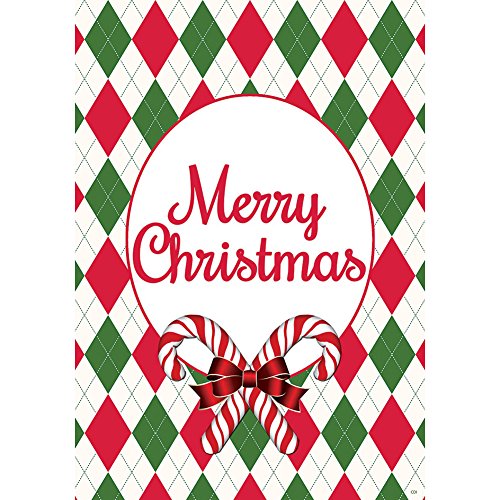 Custom Decor Argyle Christmas House Flag