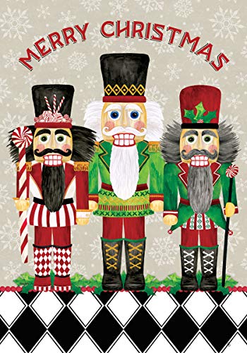 Evergreen Merry Christmas Nutcrackers Garden Flag