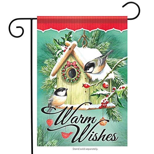 Carson Warm Wishes Birdhouse Winter Garden Flag