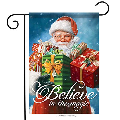 Carson Believe in the Magic Santa & Gifts Christmas Garden Flag