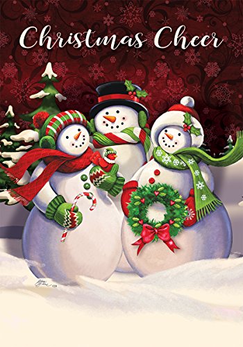 Evergreen Christmas Cheer Snowmen Garden Flag