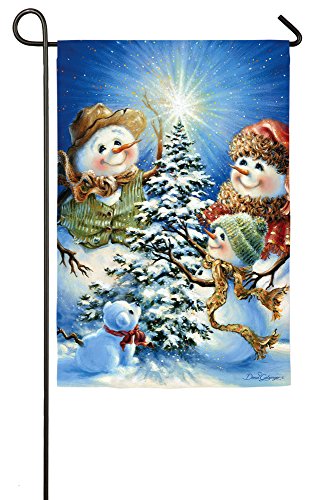 Evergreen The Snow Family Christmas Garden Flag