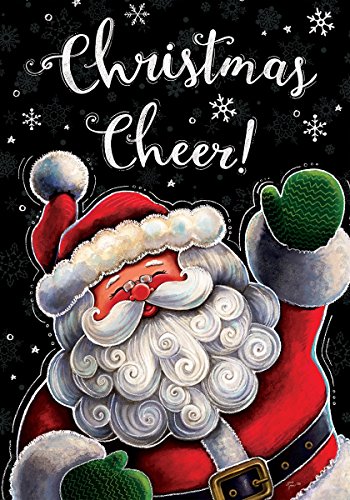 Evergreen Christmas Cheer Santa Garden Flag