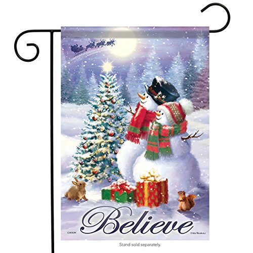 Carson Believe Snowman Couple Christmas Garden Flag