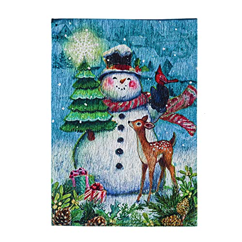 Evergreen Snowman Village Christmas Garden Flag