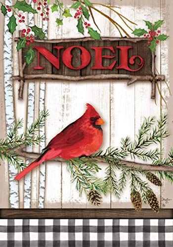 Evergreen Cardinal Noel Christmas Garden Flag