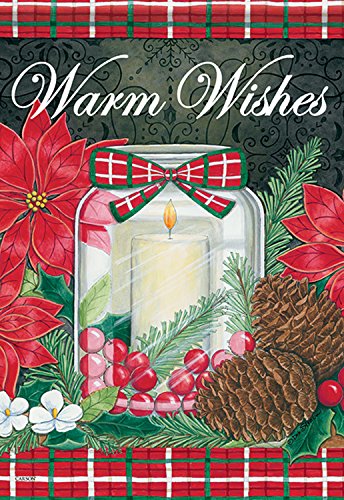 Carson Warm Wishes Candle Christmas Garden Flag