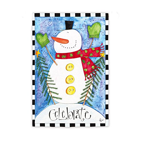 Evergreen Celebrate Snowman Christmas Garden Flag