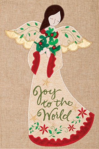 Evergreen Joy to the World Angel Christmas Garden Flag