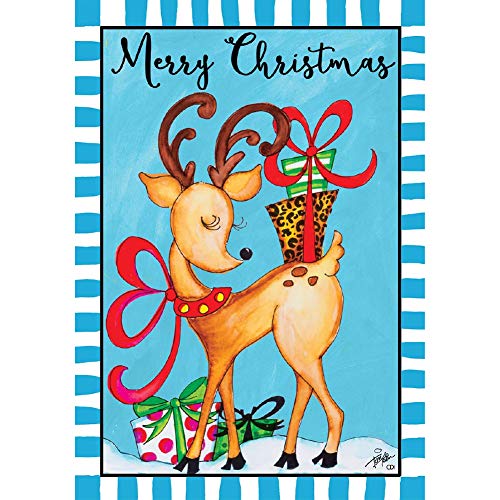 Evergreen Merry Christmas Reindeer Delivery Garden Flag