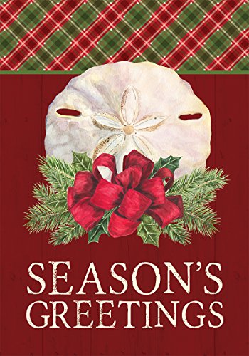 Evergreen Seasons Greetings Christmas Sand Dollar Garden Flag