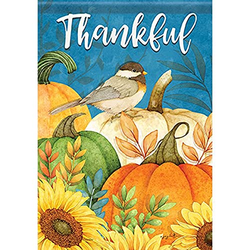 Carson Thankful Pumpkins Thanksgiving Garden Flag