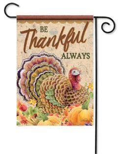 Carson Be Thankful Always Thanksgiving Garden Flag