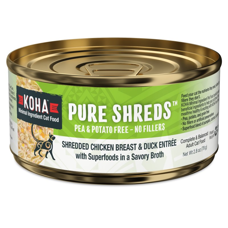 Koha Pure Shreds for Cats-Chicken Breast & Duck Entrée