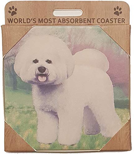 E&S Stone Coaster-Bichon Frise