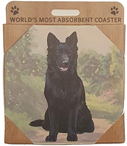 E&S Stone Coaster-German Shepherd Black