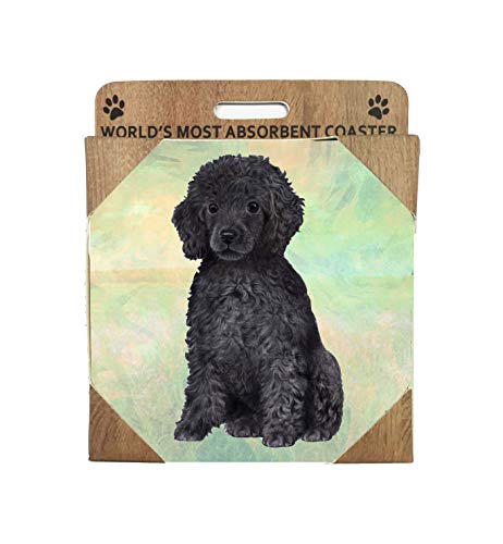 E&S Stone Coaster-Poodle Black