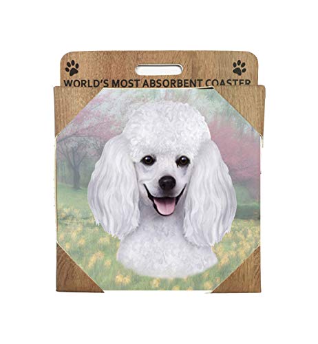 E&S Stone Coaster-Poodle White