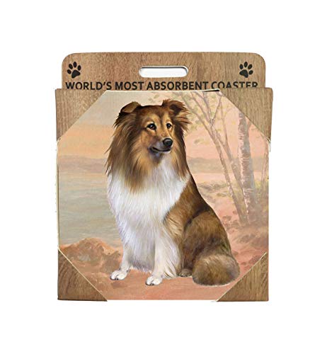 E&S Stone Coaster-Sheltie