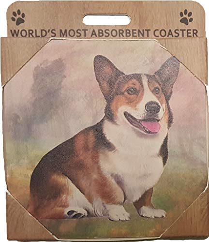 E&S Stone Coaster-Welsh Corgi Sitting