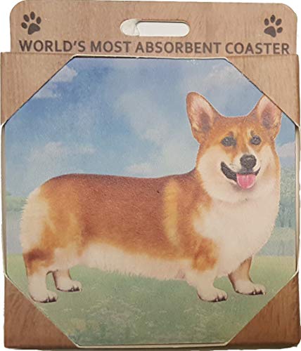 E&S Stone Coaster-Welsh Corgi Standing