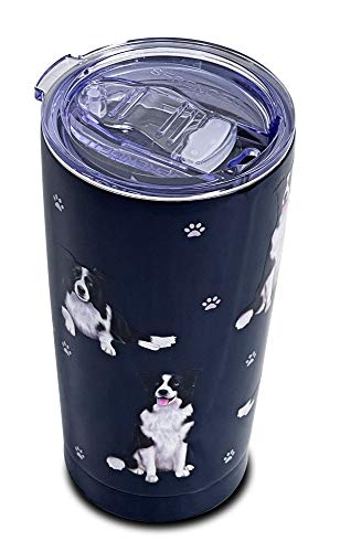 E&S Serengeti Ultimate Stainless Steel Tumbler-Border Collie