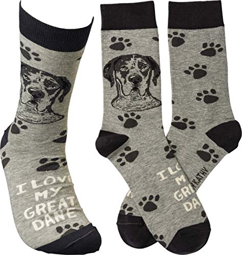 Primitives by Kathy Socks-I Love My Great Dane