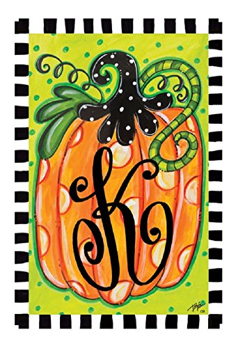 Custom Decor Initial K Polka Dot Pumpkin Fall Garden Flag