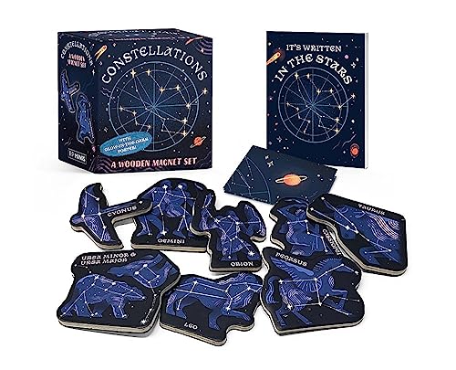 Running Press Mini Kit/Constellations@A Wooden Magnet Set: With Glow-In-The Dark Poster