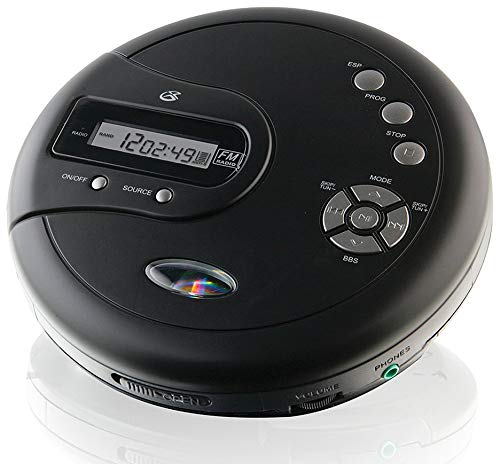 CD Player/Portable CD Player with 60 Second Anti-Skip FM Radio@Black@PC332B