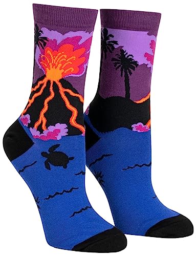Women's Crew Socks/Volcanoes