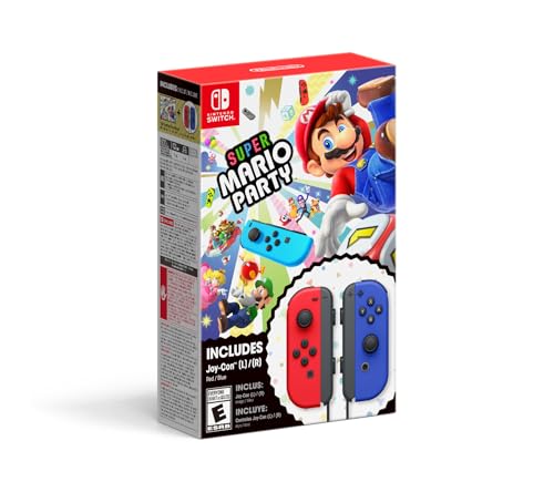 Nintendo Switch Accessories/Super Mario Party + Red & Blue Joy-Con Bundle