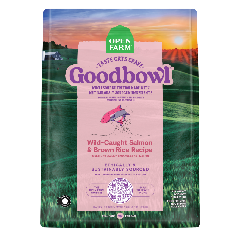 Open Farm Goodbowl™ Wild-Caught Salmon & Brown Rice Recipe for Cats