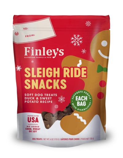 Finley's Soft & Chewy Dog Treats - Grain Free, High Protein & Low Calorie for Training & Rewards - Gingerbread Duck Bites