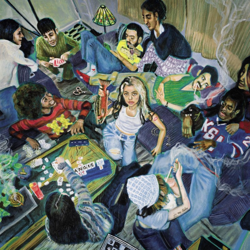spill tab/ANGIE (Transparent Green-Blue Petrol Vinyl)