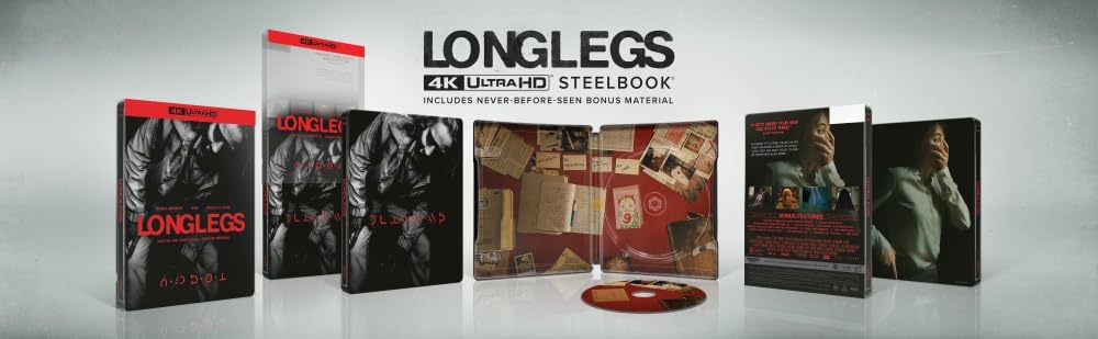 Longlegs (2024) (SteelBook)/Maika Monroe, Nicolas Cage, and Blair Underwood@R@4K Ultra HD