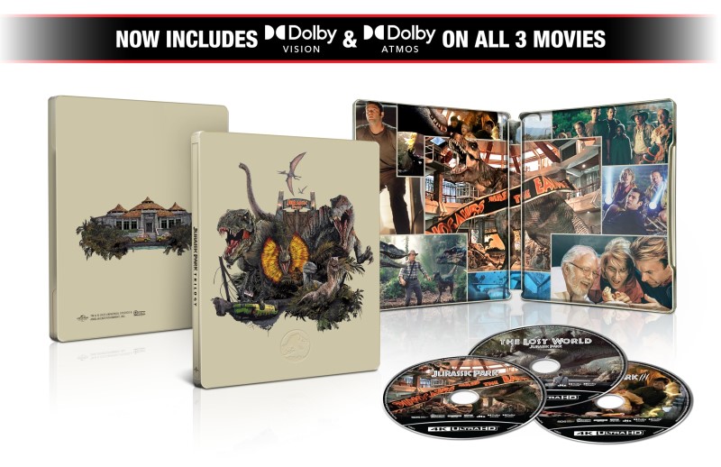 Jurassic Park Trilogy (1993-2001) (SteelBook)/Sam Neill, Laura Dern, and Jeff Goldblum@PG-13@4K Ultra HD