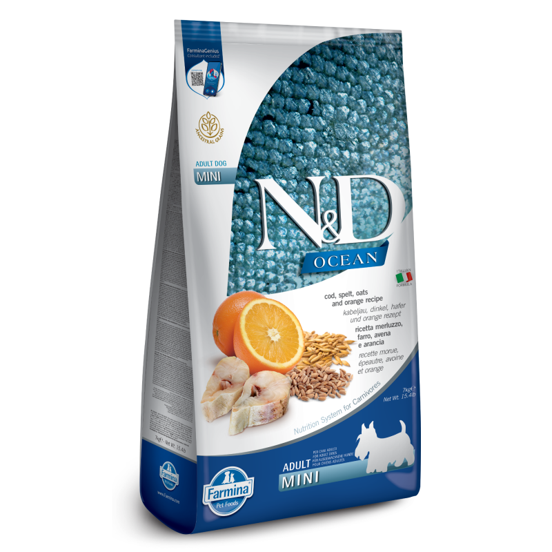 Farmina N&D Ocean Canine Cod, Spelt, Oats & Orange Mini Recipe
