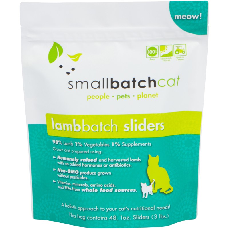 Smallbatch Raw Cat Food Lamb Sliders 3lb