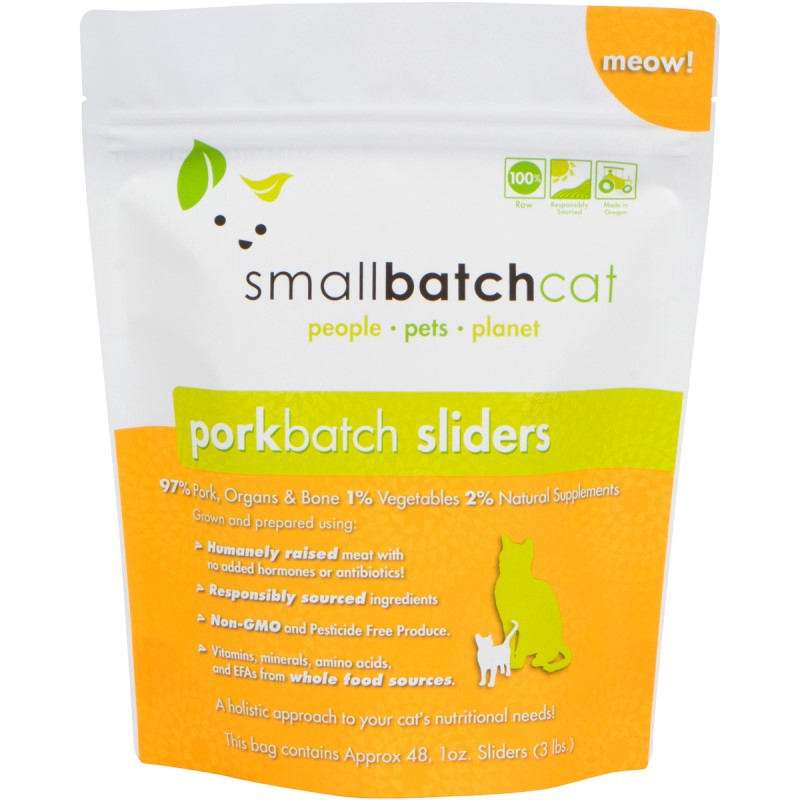 Smallbatch Raw Cat Food Pork Sliders 3lb