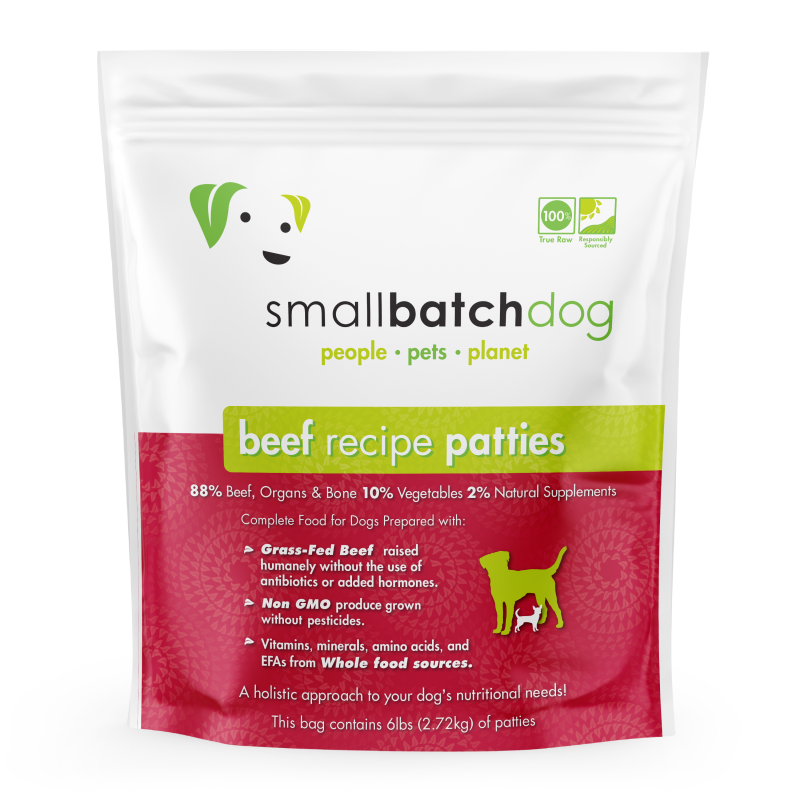 Smallbatch Frozen Raw Patties for Dogs-Beef