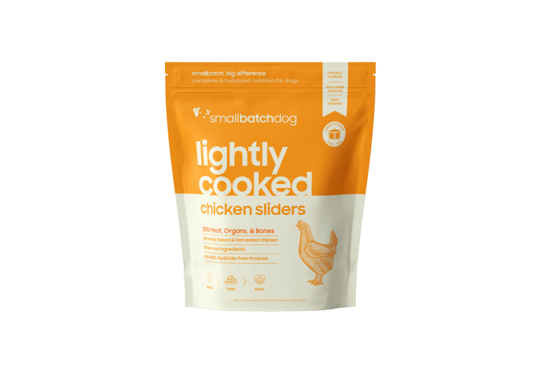 Smallbatch Lightly Cooked Dog Food Chicken Sliders 5lb