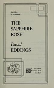 David Eddings/The Sapphire Rose: Book 3 Of The Elenium