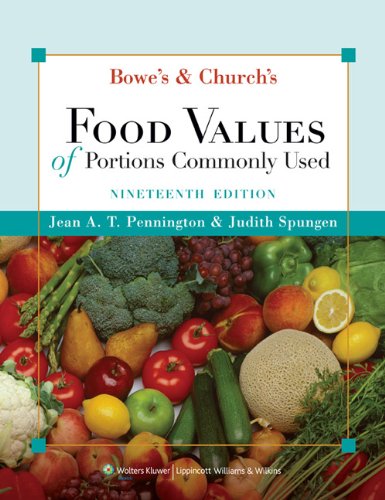 Jean A. T. Pennington Bowes And Church's Food Values Of Portions Commonl 0019 Edition; 