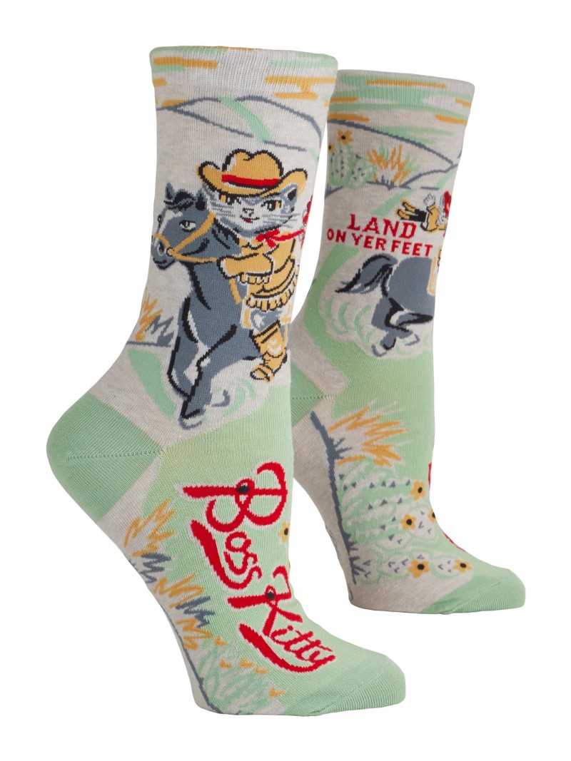 WOMEN'S CREW SOCKS/BOSS KITTY