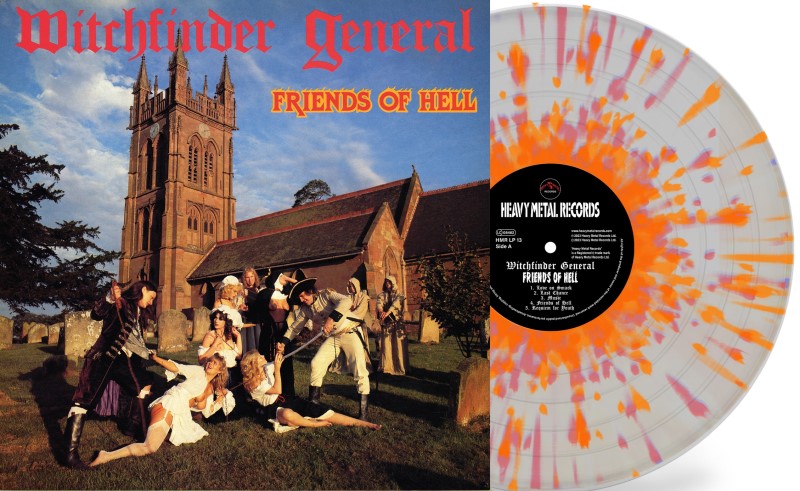 Witchfinder General/Friends Of Hell (Clear w/ Red, Orange & White Splatter Vinyl)@Clear with Red, White & Orange Splatter,