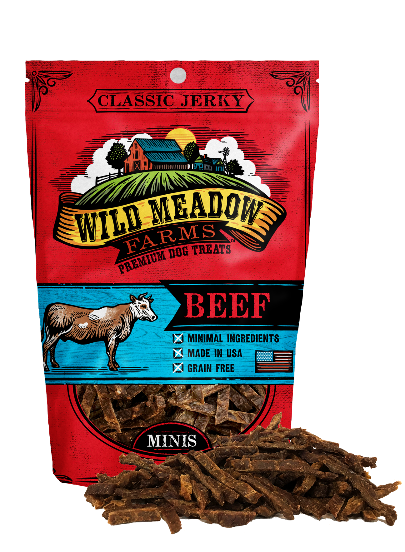 Wild Meadow Farms Classic Jerky Minis Dog Treats,-