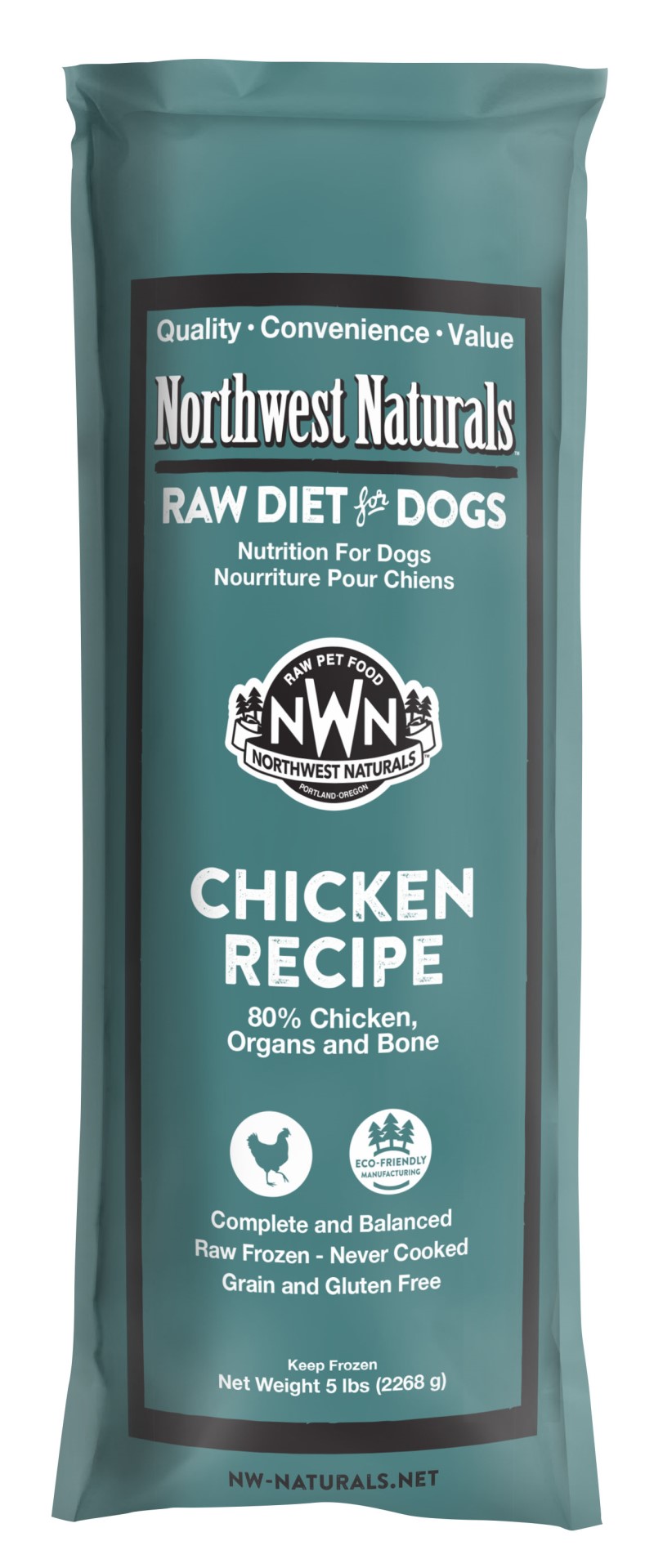 Northwest Naturals Frozen Chubs for Dogs-Chicken Recipe